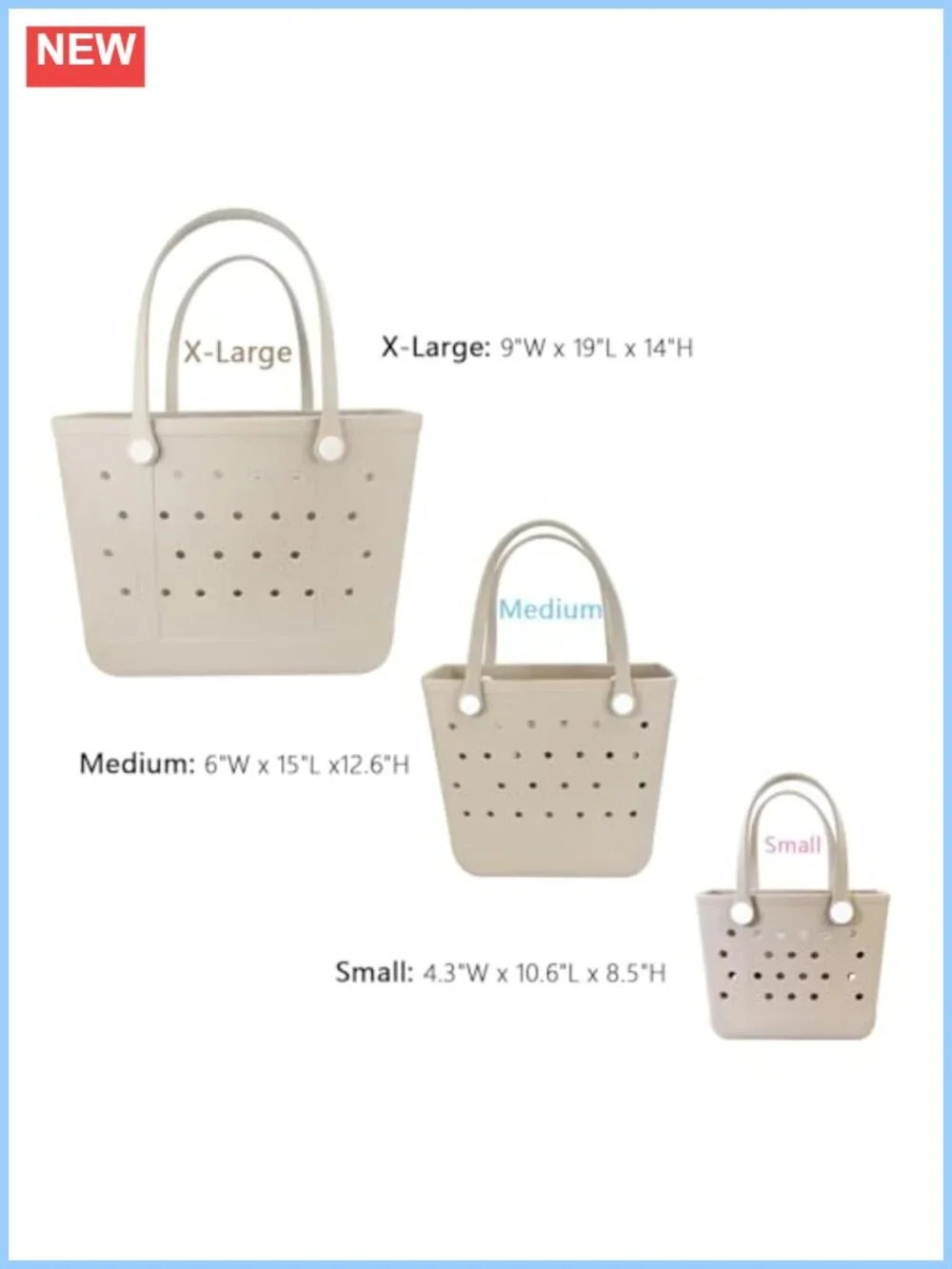 Large Rubber Beach Bag Waterproof Mini Tote for Gym Sports Pool